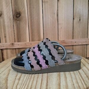 Naot Adina Sandals Shoes Womens 8 39 EU Multicolor Leather Slide Wedge Comfort